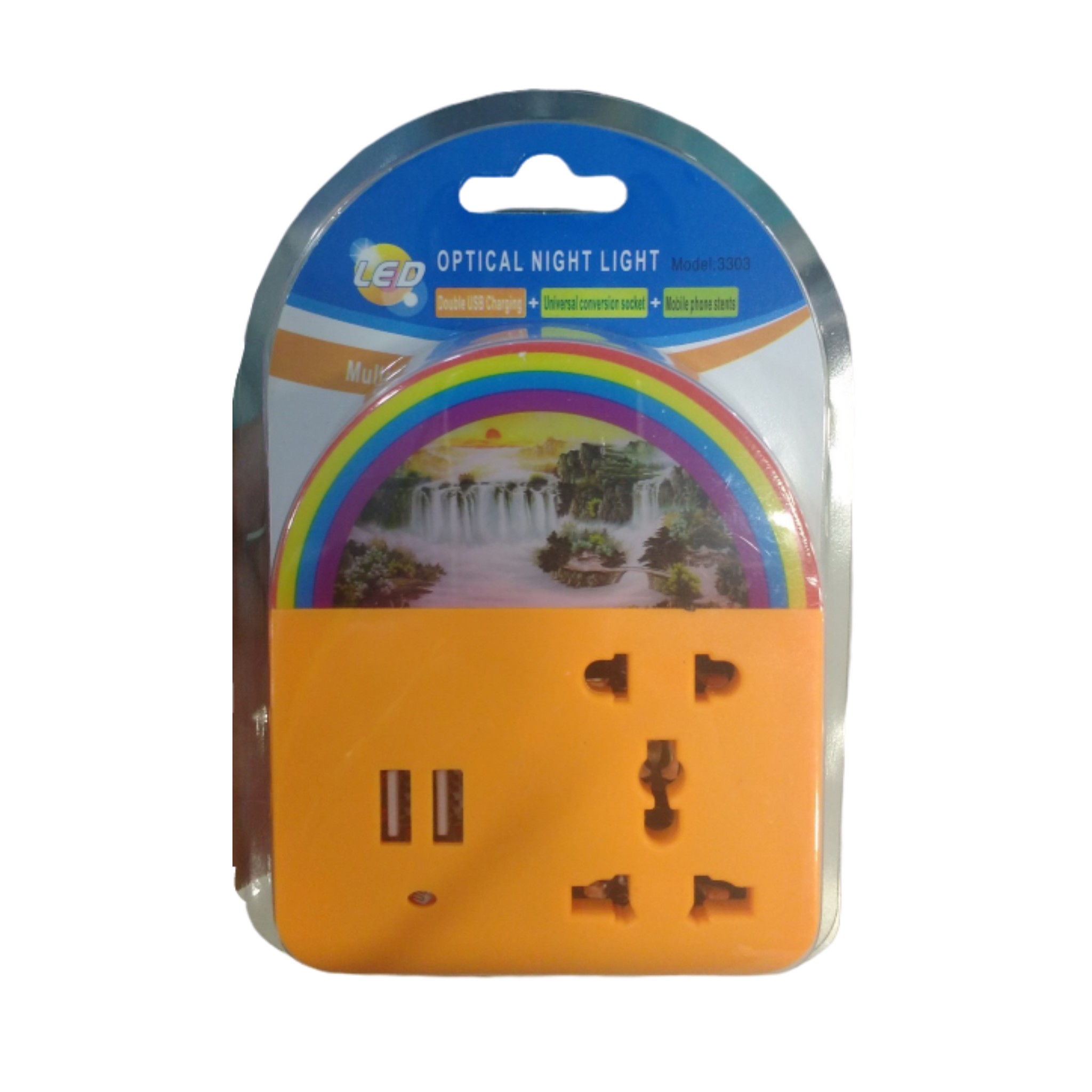 Adaptador de Tomada Universal c/ 2 USB e Luz