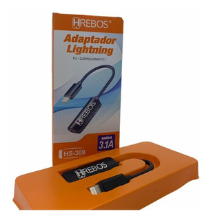 Adaptador de Fone e Carregamento para iPhone Hrebos HS-309