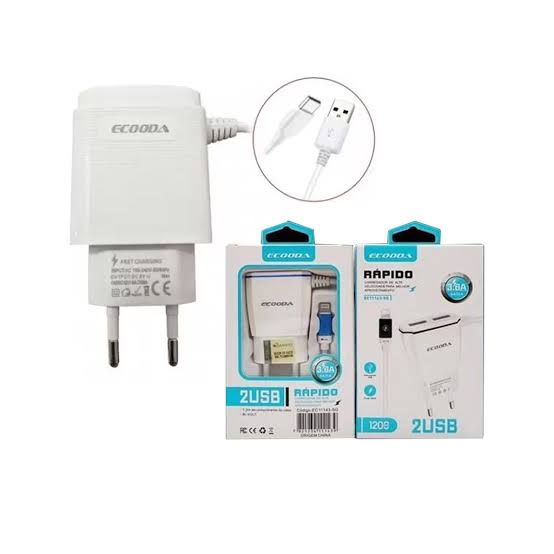 Carregador Tipo C Ecooda 3.6A