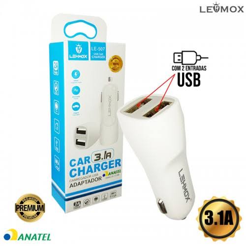 Carregador Veicular Lehmox 3.1A LE-507