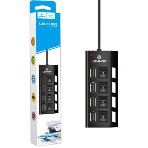 Hub Lehmox 4 Porta USB 2.0