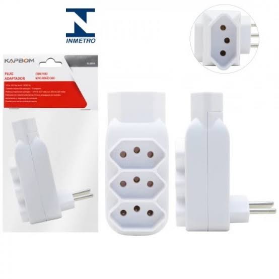 Adaptador Plug 4 Tomadas 10A Kapbom 